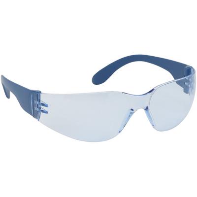 Protective Industrial Products 250-01-D053 Rimless Safety Glasses with Blue Metal Detectable Temple, Light Blue Lens and Anti-Scratch / Anti-Fog Coating