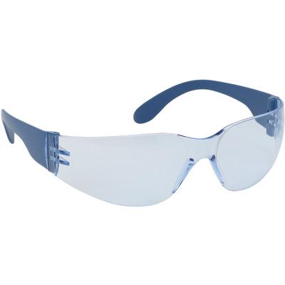 Protective Industrial Products 250-01-D553 Rimless Safety Glasses with Blue Metal Detectable Temple, Light Blue Lens and Anti-Scratch / Fogless® 3Sixty™ Coating