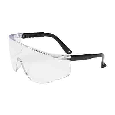 Protective Industrial Products 250-03-0080 OTG Rimless Safety Glasses with Black Temple and Clear Lens