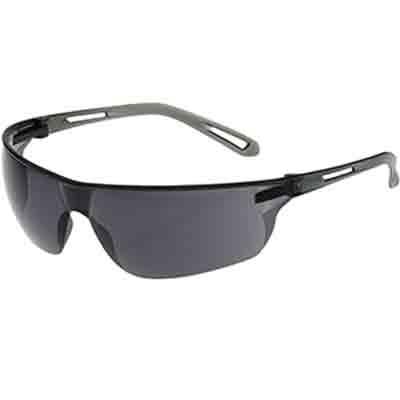 Protective Industrial Products 250-09-0001 Rimless Safety Glasses with Gray Temple, Gray Lens and Anti-Scratch Coating