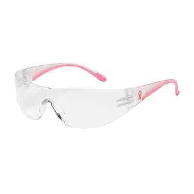 Protective Industrial Products 250-10-0900 Rimless Safety Glasses with Clear / Pink Temple, Clear Lens and Anti-Scratch Coating