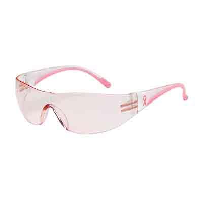 Protective Industrial Products 250-10-0904 Rimless Safety Glasses with Clear / Pink Temple, Pink Lens and Anti-Scratch Coating