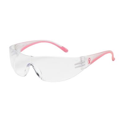 Protective Industrial Products 250-10-0920 Rimless Safety Glasses with Clear / Pink Temple, Clear Lens and Anti-Scratch / Anti-Fog Coating