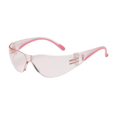 Protective Industrial Products 250-11-0904 Rimless Safety Glasses with Clear / Pink Temple, Pink Lens and Anti-Scratch Coating