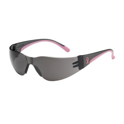 Protective Industrial Products 250-11-5501 Rimless Safety Glasses with Gray / Pink Temple, Gray Lens and Anti-Scratch Coating