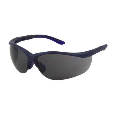 Protective Industrial Products 250-21-0101 Semi-Rimless Safety Glasses with Blue Frame, Gray Lens and Anti-Scratch Coating