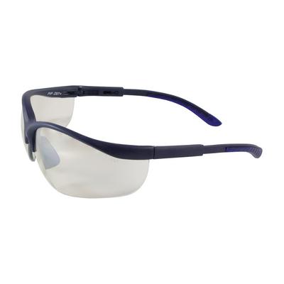 Protective Industrial Products 250-21-0102 Semi-Rimless Safety Glasses with Blue Frame, I/O Lens and Anti-Scratch Coating