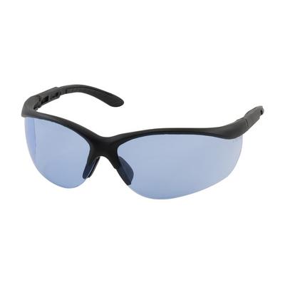 Protective Industrial Products 250-21-0403 Semi-Rimless Safety Glasses with Black Frame, Light Blue Lens and Anti-Scratch Coating