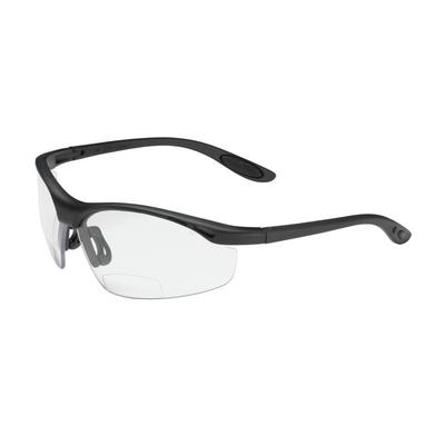 Protective Industrial Products 250-25-0030 Semi-Rimless Safety Readers with Black Frame, Clear Lens and Anti-Scratch Coating - +3.00 Diopter