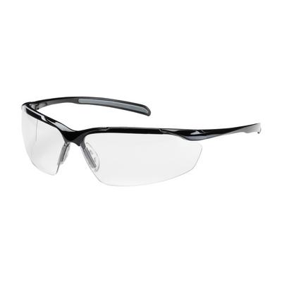Protective Industrial Products 250-33-0010 Semi-Rimless Safety Glasses with Gloss Black Frame, Clear Lens and Anti-Scratch / Anti-Reflective Coating