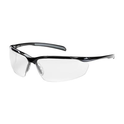 Protective Industrial Products 250-33-0020 Semi-Rimless Safety Glasses with Gloss Black Frame, Clear Lens and Anti-Scratch / Anti-Fog Coating