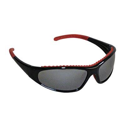 Protective Industrial Products 250-60-0628 Full Frame Safety Glasses with Black / Red Frame, Silver Mirror Lens and Anti-Scratch / Anti-Fog Coating