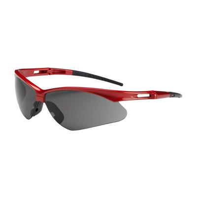 Protective Industrial Products 250-AN-10117 Semi-Rimless Safety Glasses with Red Frame, Gray Lens and Anti-Scratch Coating
