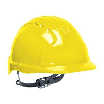 Protective Industrial Products 280-EV6131V Vented, Standard Brim Hard Hat with HDPE Shell, 6-Point Polyester Suspension and Slip Ratchet Adjustment