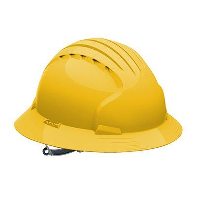 Protective Industrial Products 280-EV6141 Full Brim Hard Hat with HDPE Shell, 6-Point Polyester Suspension and Slip Ratchet Adjustment