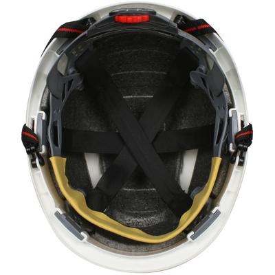 Protective Industrial Products 280-EV6151SV-CH Vented, Short Brim Safety Helmet with HDPE Shell, 4-Point Chinstrap, 6-Point Suspension and Wheel Ratchet Adjustment