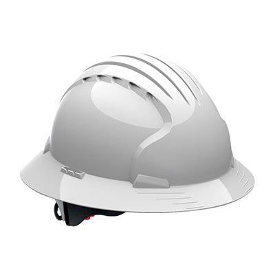 Protective Industrial Products 280-EV6161 Full Brim Hard Hat with HDPE Shell, 6-Point Polyester Suspension and Wheel Ratchet Adjustment