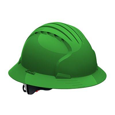 Protective Industrial Products 280-EV6161V Vented, Full Brim Hard Hat with HDPE Shell, 6-Point Polyester Suspension and Wheel Ratchet Adjustment