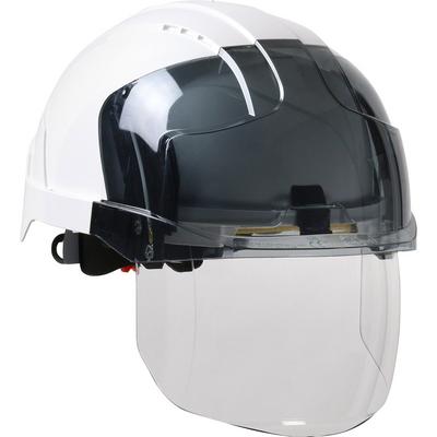 Protective Industrial Products 280-EVSN VISTAshield™ Type I, Non-Vented Industrial Safety Helmet with Lightweight ABS Shell, Integrated ANSI Z87.1 Faceshield, 6-Point Polyester Suspension and Wheel Ratchet Adjustment