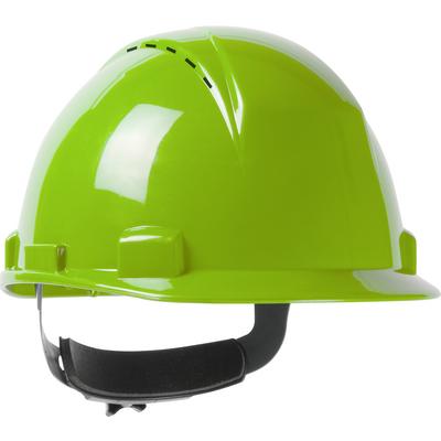 Protective Industrial Products 280-HP1142RSPV Vented, Type II, Short Brim Cap Style Hard Hat with HDPE Shell, 4-Point Textile Suspension and Wheel Ratchet Adjustment
