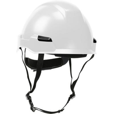 Protective Industrial Products 280-HP141R Industrial Climbing Helmet with Polycarbonate / ABS Shell, Nylon Suspension, Wheel Ratchet Adjustment and 4-Point Chin Strap