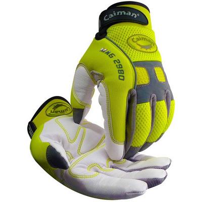 Protective Industrial Products 2980 Multi-Activity Glove with Goat Grain Leather Padded Palm and Hi-Vis AirMesh™ Back