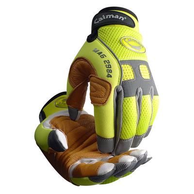 Protective Industrial Products 2984 Multi-Activity Glove with Goat Grain Leather Palm and Hi-Vis AirMesh™ Back - Reinforced Patch Palm