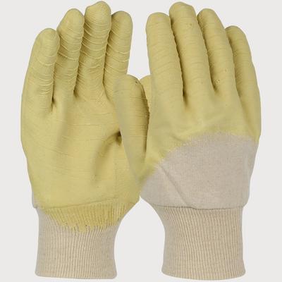 Protective Industrial Products 3001 Latex Coated Glove with Jersey Liner and Crinkle Finish on Palm, Fingers & Knuckles - Knitwrist