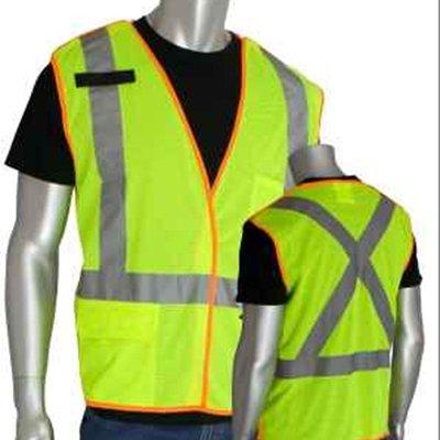 Protective Industrial Products 302-0210 ANSI Type R Class 2 and CAN/CSA Z96 X-Back Breakaway Mesh Vest