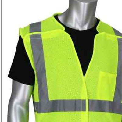 Protective Industrial Products 302-5PMV ANSI Type R Class 2 Three Pocket Mesh Breakaway Vest