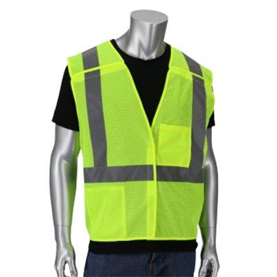 Protective Industrial Products 302-V200 ANSI Type R Class 2 Two Pocket Value Zipper Mesh Vest