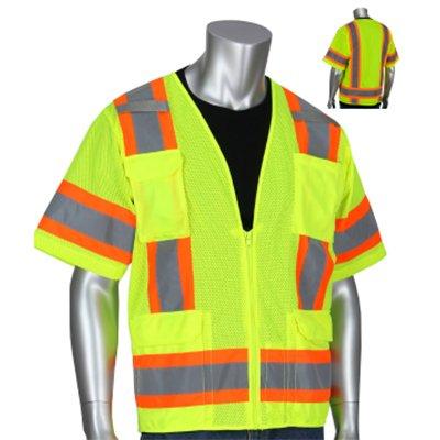 Protective Industrial Products 303-0500M ANSI Type R Class 3 Two-Tone Eleven Pocket Mesh Surveyors Vest