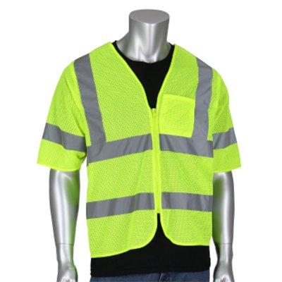 Protective Industrial Products 303-V100 ANSI Type R Class 3 Dual Sized Value Zipper Mesh Vest