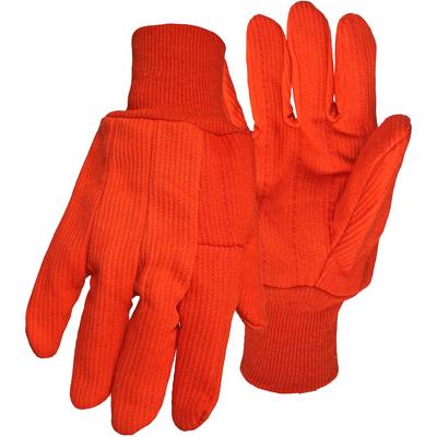 Protective Industrial Products 30PCF Hi-Vis Polyester/Cotton Double Palm Glove with Nap-In Finish - Knit Wrist