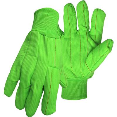 Protective Industrial Products 30PCN Hi-Vis Polyester/Cotton Double Palm Glove with Nap-In Finish - Knit Wrist