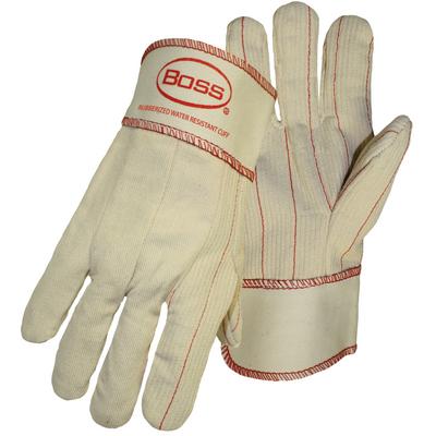 Protective Industrial Products 30SI Cotton Canvas Double Palm Glove with Nap-in Finish - Rubberized Safety Cuff