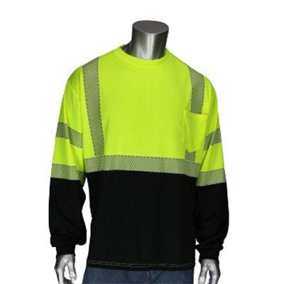 Protective Industrial Products 313-1280B ANSI Type R Class 3 Long Sleeve T-Shirt with Black Bottom Front