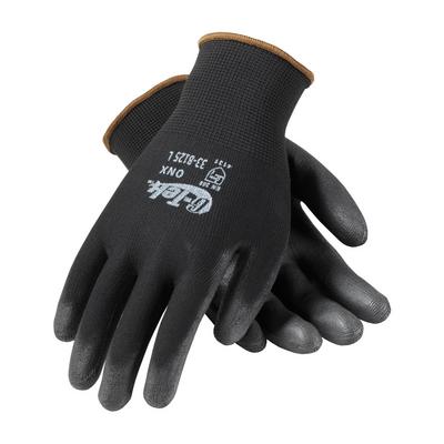 Protective Industrial Products 33-B125 Seamless Knit Nylon Glove with Polyurethane Coated Flat Grip on Palm & Fingers