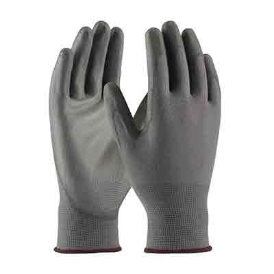 Protective Industrial Products 33-G115 Seamless Knit Polyester Glove with Polyurethane Coated Flat Grip on Palm & Fingers
