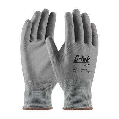 Protective Industrial Products 33-G125 Seamless Knit Nylon Glove with Polyurethane Coated Flat Grip on Palm & Fingers