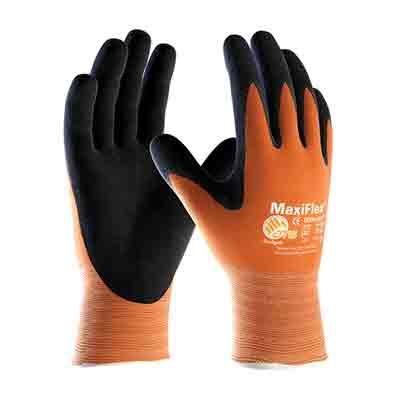 Protective Industrial Products 34-8014 Hi-Vis Seamless Knit Nylon Glove with Nitrile Coated MicroFoam Grip on Palm & Fingers