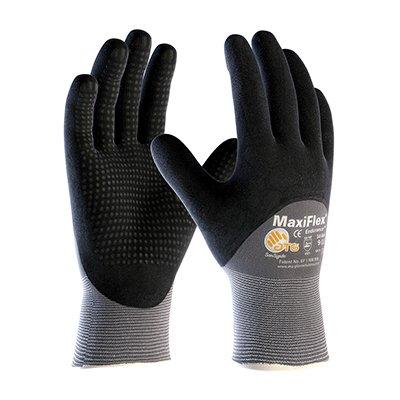 Protective Industrial Products 34-845 Seamless Knit Nylon Glove with Nitrile Coated MicroFoam Grip on Palm, Fingers & Knuckles - Micro Dot Palm