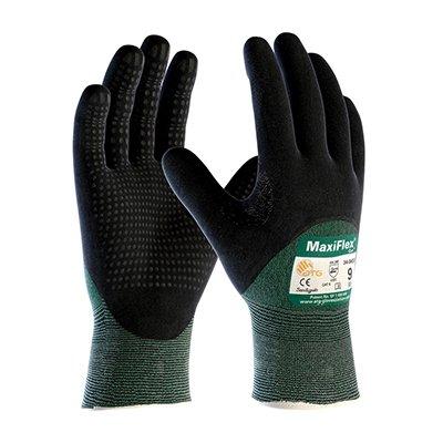 Protective Industrial Products 34-8453 Seamless Knit Engineered Yarn Glove with Premium Nitrile Coated MicroFoam Grip on Palm, Fingers & Knuckles - Micro Dot Palm