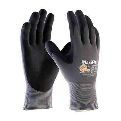 Protective Industrial Products 34-874 Seamless Knit Nylon / Elastane Glove with Nitrile Coated MicroFoam Grip on Palm & Fingers