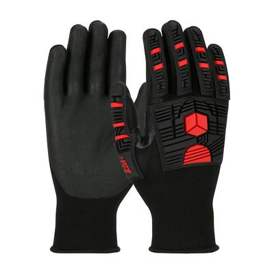 Protective Industrial Products 34-MP155 Seamless Knit Nylon Glove with Impact Protection and Nitrile Coated Foam Grip on Palm & Fingers