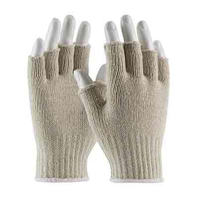 Protective Industrial Products 35-C119 Medium Weight Seamless Knit Cotton/Polyester Glove - Natural with Half-Finger