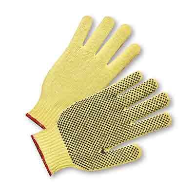 Protective Industrial Products 35KD Seamless Knit Kevlar® Glove with PVC Dot Grip - Light Weight