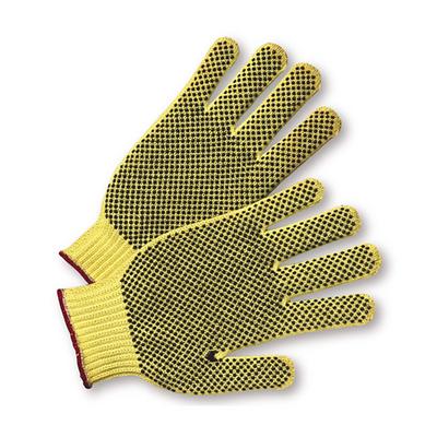 Protective Industrial Products 35KDEBS Seamless Knit Kevlar® / Cotton Plated Glove with Double-Sided PVC Dot Grip - Medium Weight