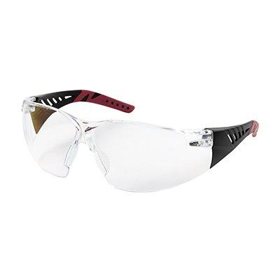 Protective Industrial Products 250-36-0020 Rimless Safety Glasses with Black / Burgundy Temples, Clear Lens and Anti-Scratch / Anti-Fog Coating