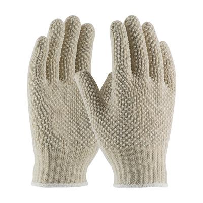 Protective Industrial Products 36-110PDD-WT Regular Weight Seamless Knit Cotton/Polyester Glove with White PVC Dotted Grip - Double-Sided